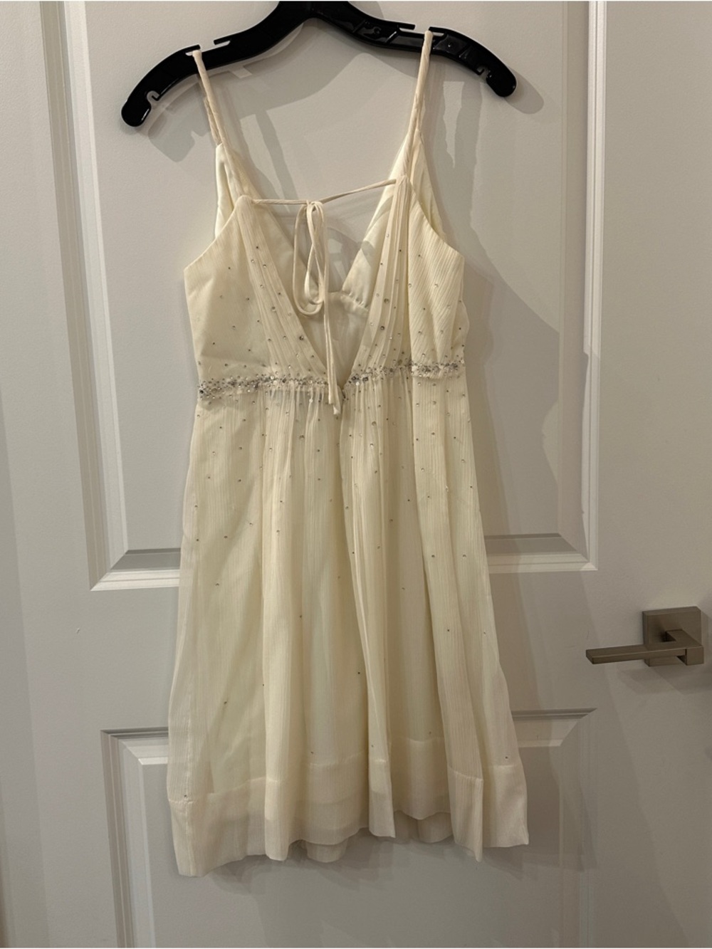 BCBGMaxAzria Ivory Beaded Spaghetti Strap Dress - Picture 4 of 6